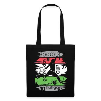 Fußball Ungarn Turnier Collage Torschuss Symbol - Stoffbeutel - Schwarz - Vorne