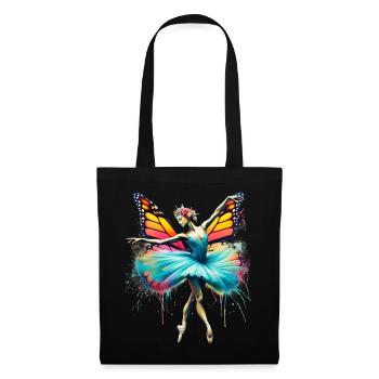 Ballerina with butterfly wings butterflies tutu - Tote Bag - black - Front