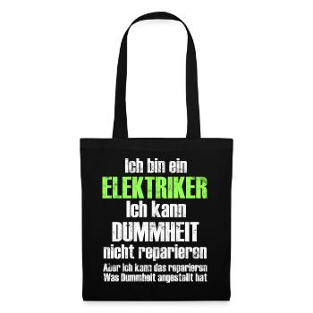 Elektriker - Stoffbeutel - Schwarz - Vorne