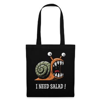 escargot , j'ai besoin de salade ! - Sac en tissu - noir - Devant