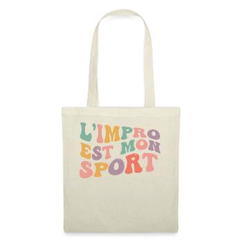 L'impro est mon sport,theatre improvisation - Sac en tissu - nature - Devant