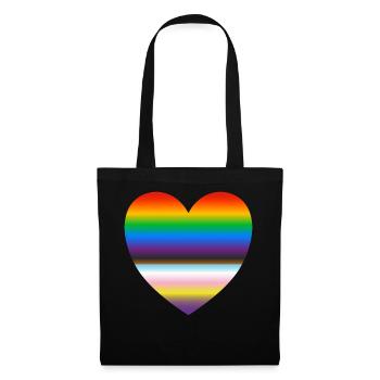 Inklusives Pride-Herz - Stoffbeutel - Schwarz - Vorne