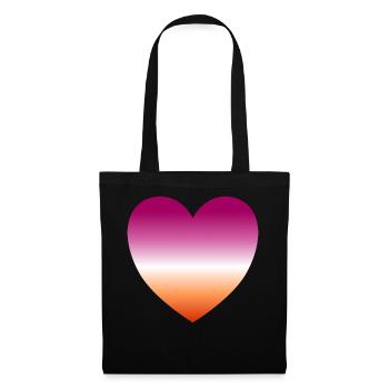 Cœur lesbien - Sac en tissu - noir - Devant