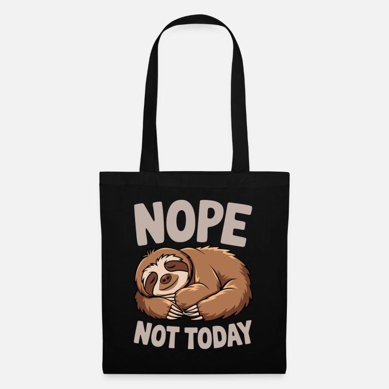Schlafsloth Nein Nicht Heute - Stoffbeutel - Schwarz