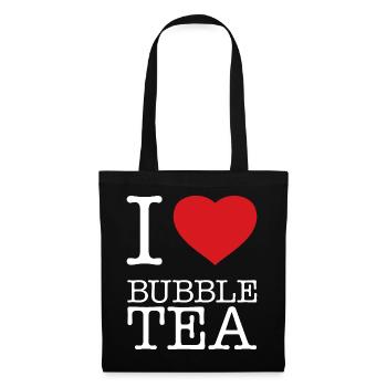 I LOVE BUBBLE TEA - Stoffbeutel - Schwarz - Vorne