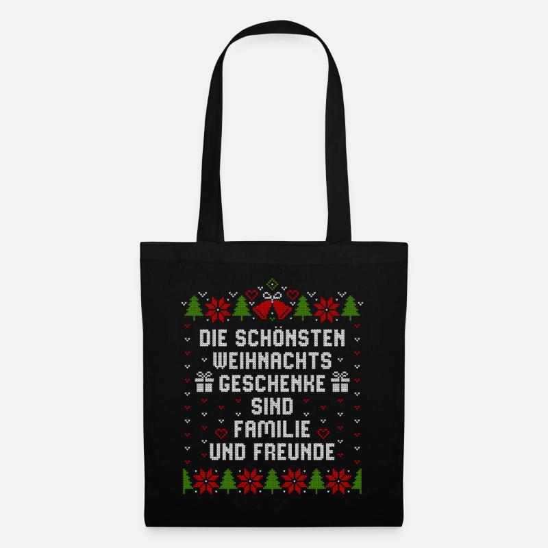 Die schönsten Weihnachtsgeschenke Familie Freunde - Stoffbeutel - Schwarz
