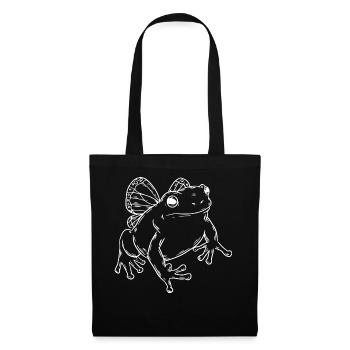 Grenouille crapaud ailes - Sac en tissu - noir - Devant