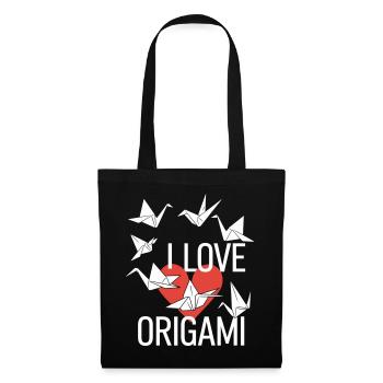 Origami Heart Love Tee - Tote Bag - black - Front