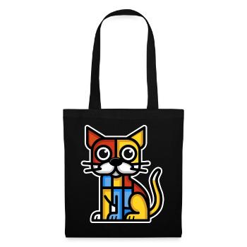 Image stylisée colorée d’un chien - Sac en tissu - noir - Devant