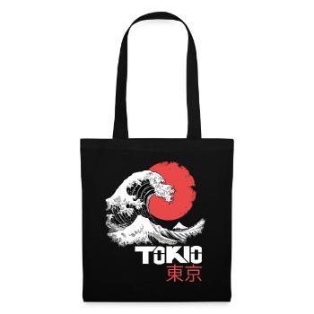 Tokyo Japan Asia Sea Wave Mountain Sun City - Tote Bag - black - Front