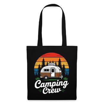 Retro Camping Crew Wohnwagen - Stoffbeutel - Schwarz - Vorne