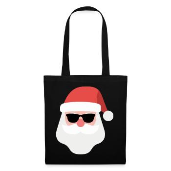 Bonhomme de neige de Noël avec lunettes de soleil - Sac en tissu - noir - Devant