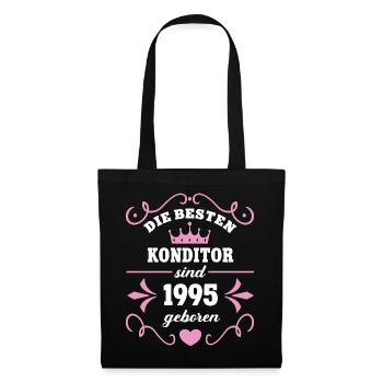 Anniversaire 1995 Confiseur Vintage 95 Chef pâtissier - Sac en tissu - noir - Devant