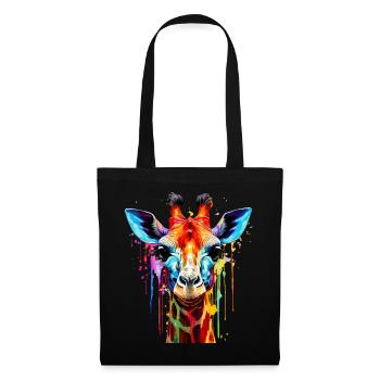 Vibrant Giraffe Color Explosion - Tote Bag - black - Front