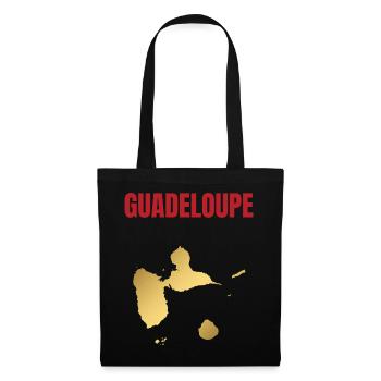 T-shirt Guadeloupe carte dorée Antilles - Sac en tissu - noir - Devant