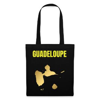 T-shirt Guadeloupe carte dorée Antilles - Sac en tissu - noir - Devant