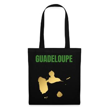 T-shirt Guadeloupe carte dorée Antilles - Sac en tissu - noir - Devant