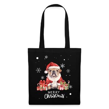 Hunde-Weihnachten - Stoffbeutel - Schwarz - Vorne