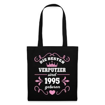 Geburtstag 1995 Verputzerin Verputzer Kollegin - Stoffbeutel - Schwarz - Vorne