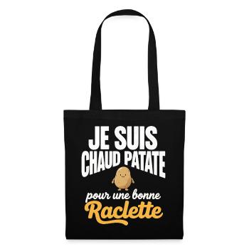 Chaud Patate pour Raclette Expression Humour - Sac en tissu - noir - Devant