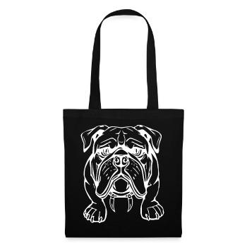 Cadeau de T-shirt Chien Bulldog - Sac en tissu - noir - Devant