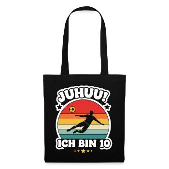 Yay I'm 10 football striker Tenth born - Tote Bag - black - Front