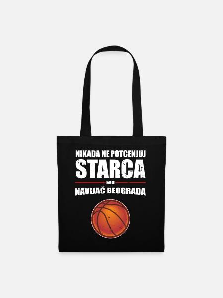 Nikada ne potcenjuj starca koji je navijač Beograd - Stoffbeutel - Schwarz
