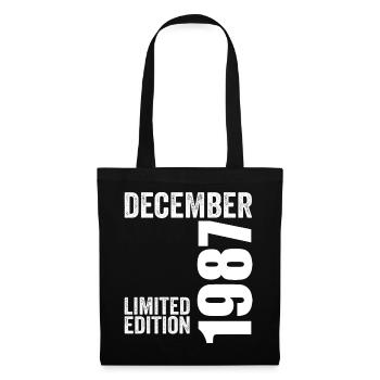 Cadeau Anniversaire Rétro - Décembre 1987 - Sac en tissu - noir - Devant