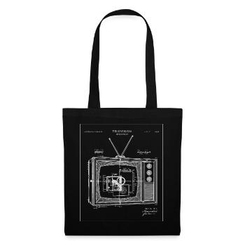 Illustration de plan de télévision vintage - Sac en tissu - noir - Devant