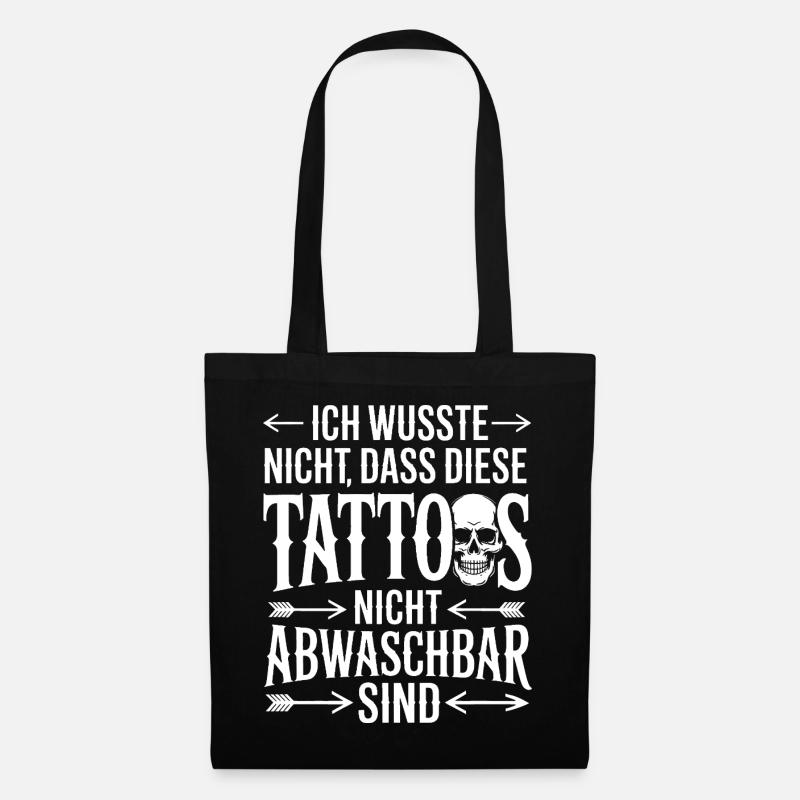 Tattoo Nicht Waschbar Spruch - Stoffbeutel - Schwarz