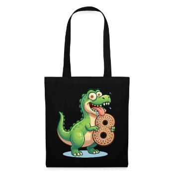 Dino 8 anniversaires cadeau drôle et mignon pour enfants 8 ans - Sac en tissu - noir - Devant