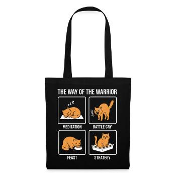 Funny Cat The Way of the Warrior Samurai Orange - Tote Bag - black - Front