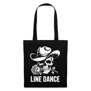 Line Dance Skull with Rose - Tote Bag - black - Front
