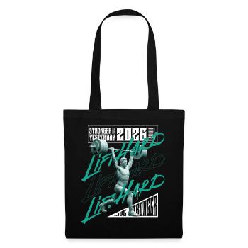 Homme en musculation, version rose violet clair - Sac en tissu - noir - Devant