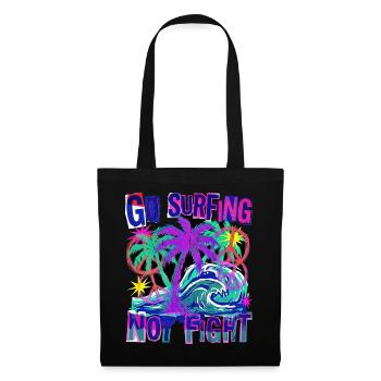 Surfing for peace against war Freedom - Tote Bag - black - Front