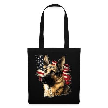 Schäferhund USA - Stoffbeutel - Schwarz - Vorne