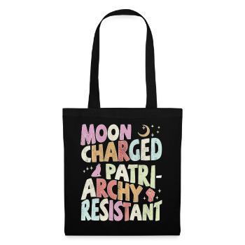 Moon charged, patriarchy resistant - pastell - Stoffbeutel - Schwarz - Vorne