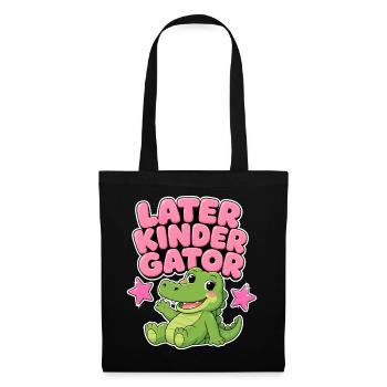 Später Kindergator – Kindergarten-Mädchengeschenk - Stoffbeutel - Schwarz - Vorne