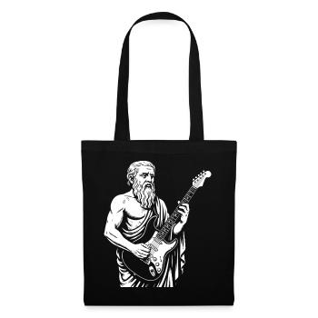 Der antike Philosoph Platon spielt Gitarre - Stoffbeutel - Schwarz - Vorne