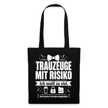 Trauzeuge mit Risiko - Stoffbeutel - Schwarz - Vorne