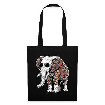 Tatouages traditionnels japonais d’éléphants - Sac en tissu - noir - Devant