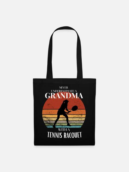 Tennis-Großmutter Geschenk für stolze Großmutter - Stoffbeutel - Schwarz