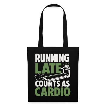 Courir tard compte comme un tapis de course cardio - Sac en tissu - noir - Devant