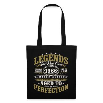 1966 Jahrgang Vintage Geburtstag Geschenk Retro - Stoffbeutel - Schwarz - Vorne