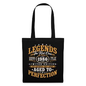1986 Jahrgang Vintage Geburtstag Geschenk Retro - Stoffbeutel - Schwarz - Vorne