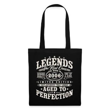 2006 Jahrgang Vintage Geburtstag Geschenk Retro - Stoffbeutel - Schwarz - Vorne