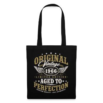 Original 1966 Jahrgang Vintage Geburtstag Geschenk - Stoffbeutel - Schwarz - Vorne