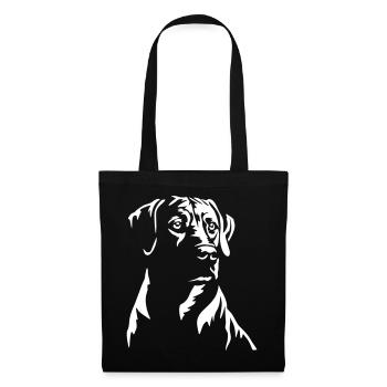 Rhodesian Ridgeback Kopf "Black Edition" - Stoffbeutel - Schwarz - Vorne
