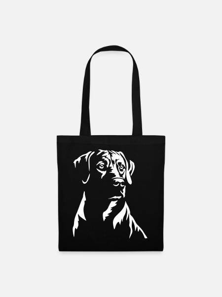 Rhodesian Ridgeback Kopf "Black Edition" - Stoffbeutel - Schwarz