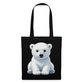 Niedliches Eisbär Baby Geschenkidee für Kinder  - Stoffbeutel - Schwarz - Vorne